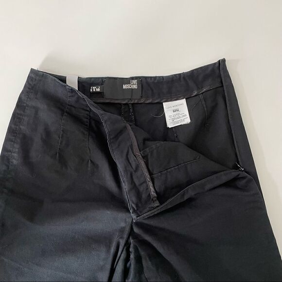 Love Moschino Black Cotton Blend Black  Trousers Sz 4 - Picture 7 of 14